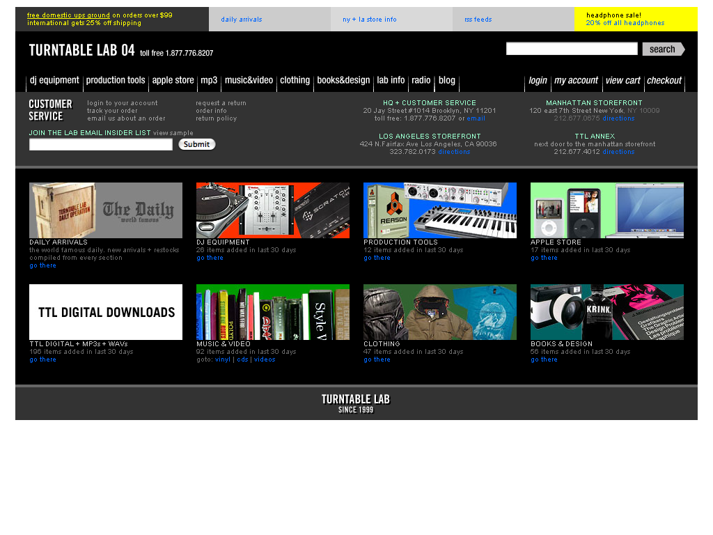 Turntable Lab Online Since 1999 - Equipment + Music + Clothing + Books + More
